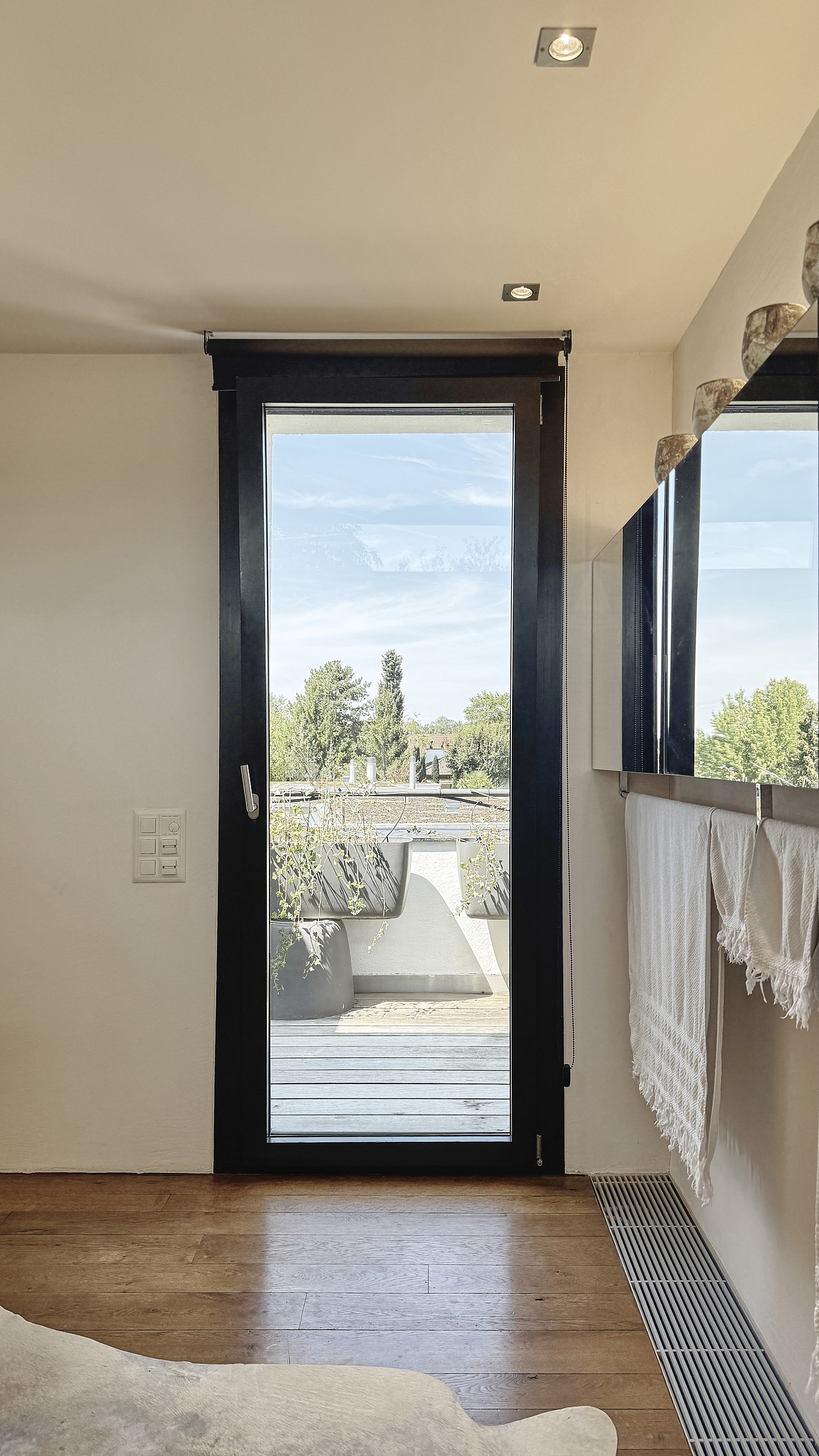 view from bathroom on top floor.